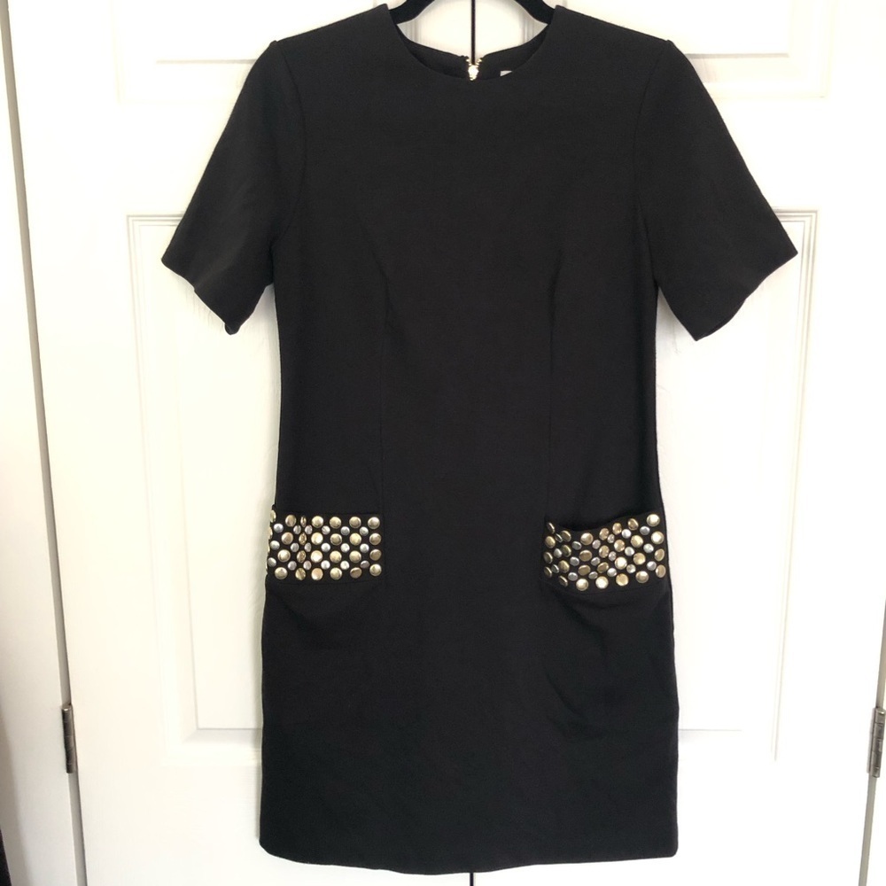 Black Calvin Klein Dress with Gold and Silver Pockets Size US 2